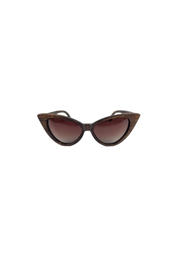 Bamboo Lunettes de soleil de luxe pour femme avec verres polarisés UV400, marron