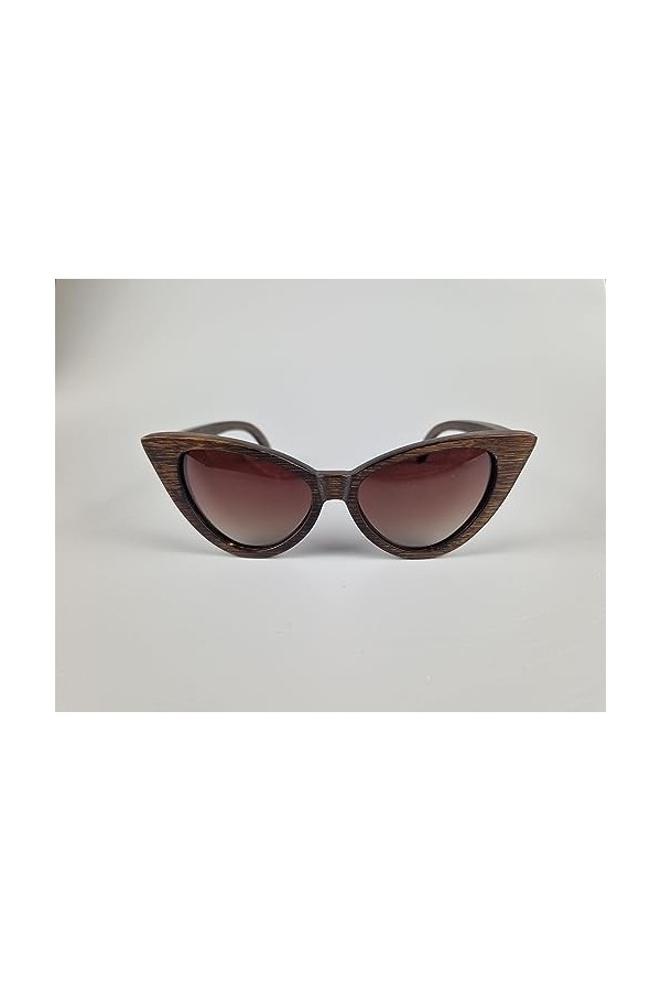 Bamboo Lunettes de soleil de luxe pour femme avec verres polarisés UV400, marron