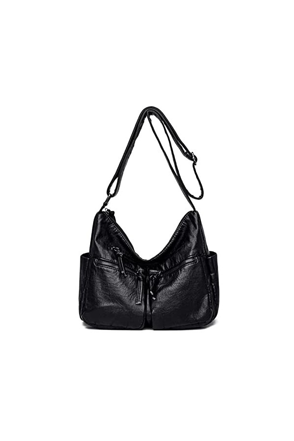 FANDARE Rétro Sacs Portés Epaule Femme Sac Bandoulieres Hobo Sacoche Étanche Cuir PU pour Achats Fête École Voyage Crossbody 