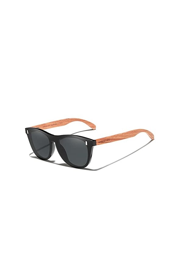 KINGSEVEN Lunettes pour femmes Lunettes de soleil en bois naturel Bubinga Hommes polarisées Mode Lunettes de soleil en bois o