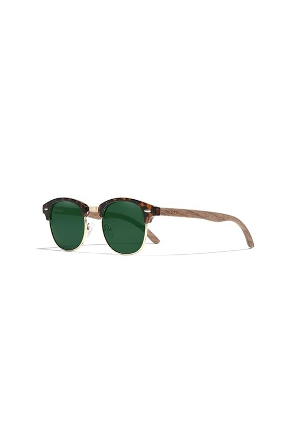 KINGSEVEN Lunettes de soleil faites à la main en bois de noyer noir 2023 pour hommes protection UV400 polarisées lunettes rét