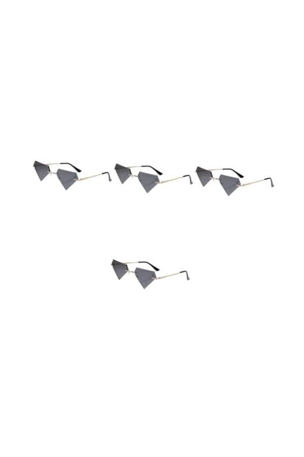 TENDYCOCO 4 Paires De Lunettes De Soleil Irrégulières Lunettes Rave Lunettes De Fête Lunettes Sans Monture Pour Femmes Lunett