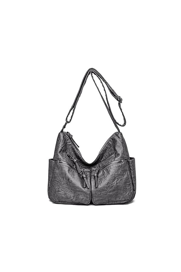 FANDARE Rétro Sacs Portés Epaule Femme Sac Bandoulieres Hobo Sacoche Étanche Cuir PU pour Achats Fête École Voyage Crossbody 
