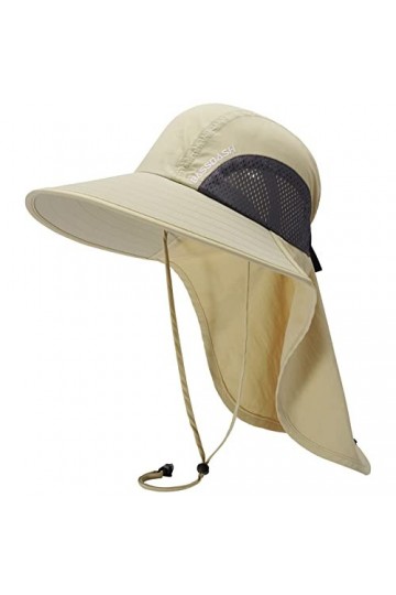 BASSDASH Chapeau de Soleil Unisexe Femmes Chapeau de Soleil UPF 50+ Large Bord avec Grande Protection de la Nuque - Queue de 