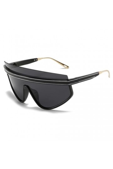HCHES Lunettes de soleil surdimensionnées à grande monture pour hommes et femmes, lunettes de soleil carrées noires, lunettes