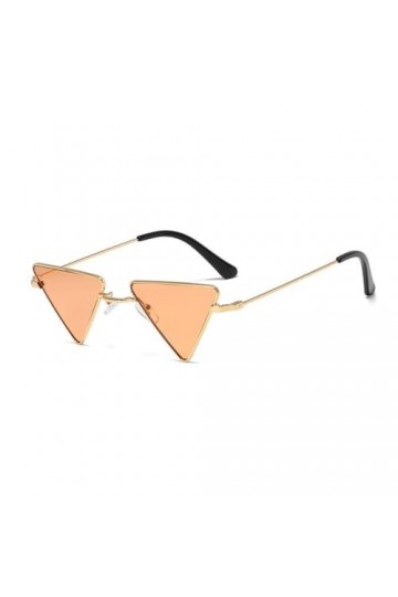 HCHES Lunettes de soleil triangulaires noires avec monture œil de chat en métal pour femmes et hommes, lunettes Steampunk, 4,