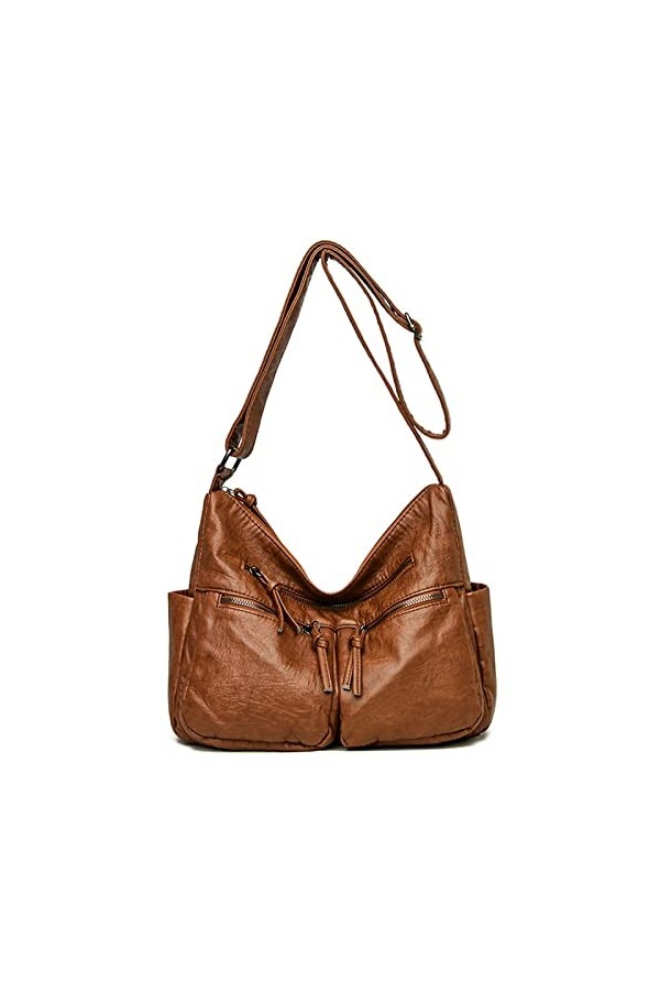 FANDARE Rétro Sacs Portés Epaule Femme Sac Bandoulieres Hobo Sacoche Étanche Cuir PU pour Achats Fête École Voyage Crossbody 