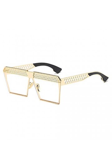 ZYIZEE Lunettes de Soleil Femmes carré évider Cadre Lunettes de Soleil polarisées Vintage Verre Plat mâle Femme UV400 Lunette