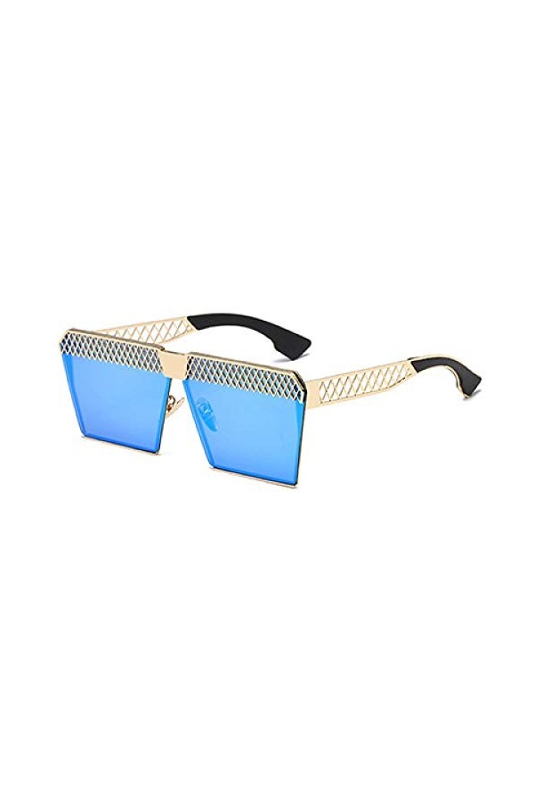 ZYIZEE Lunettes de Soleil Femmes carré évider Cadre Lunettes de Soleil polarisées Vintage Verre Plat mâle Femme UV400 Lunette