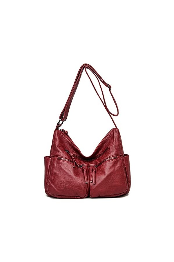 FANDARE Rétro Sacs Portés Epaule Femme Sac Bandoulieres Hobo Sacoche Étanche Cuir PU pour Achats Fête École Voyage Crossbody 