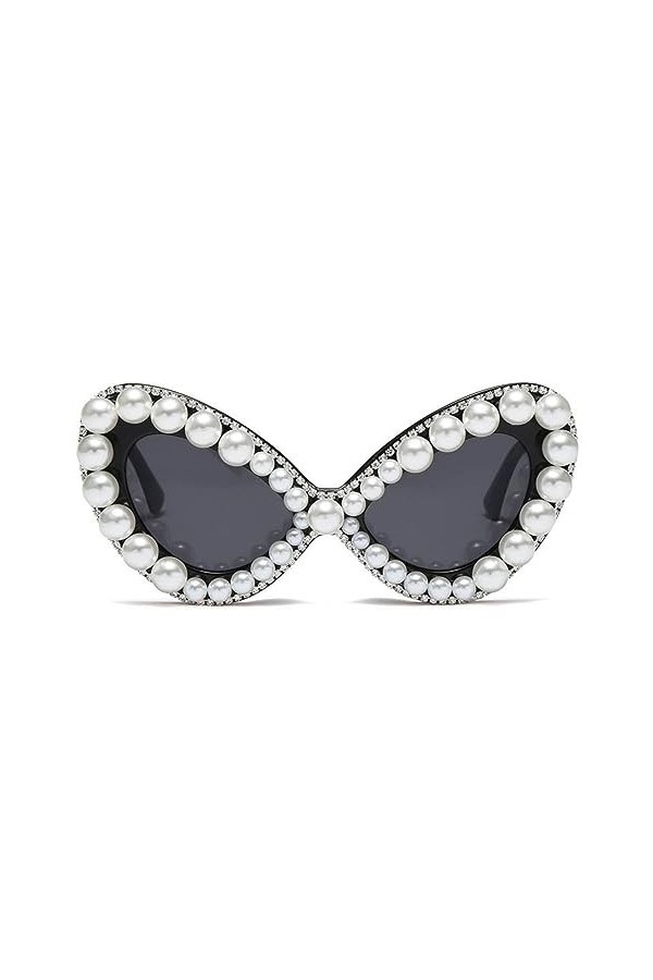 MUTYNE Lunettes de soleil yeux de chat femmes surdimensionnées luxe cristal lunettes de soleil mode diamant lunettes de solei