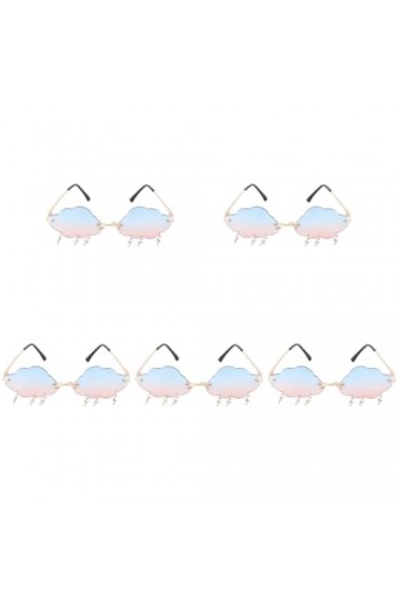 Abaodam 5 Paires Lunettes De Soleil Nuage Lunettes De Fête Dorées Lunettes De Soleil Sans Monture Lunettes De Soleil Homme Sa