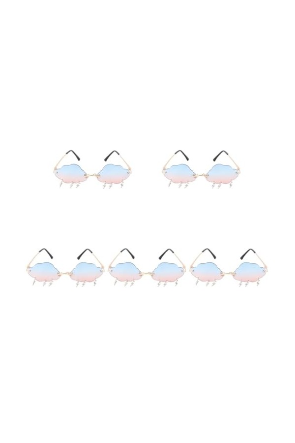 Abaodam 5 Paires Lunettes De Soleil Nuage Lunettes De Fête Dorées Lunettes De Soleil Sans Monture Lunettes De Soleil Homme Sa