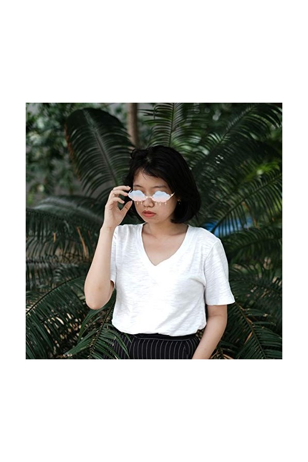 Abaodam 5 Paires Lunettes De Soleil Nuage Lunettes De Fête Dorées Lunettes De Soleil Sans Monture Lunettes De Soleil Homme Sa