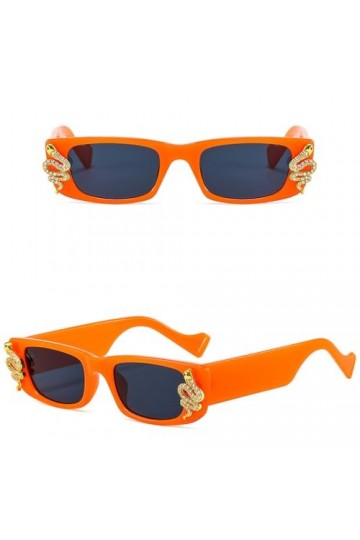 HPIRME Petites lunettes de soleil hommes et femmes lunettes de soleil femmes œil de chat, orange, taille unique
