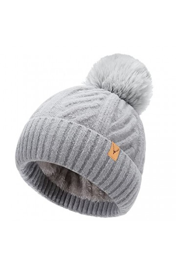 NEOLA Bonnet dhiver à Pompon pour Femmes avec Doublure en Polaire Chaude Bonnet