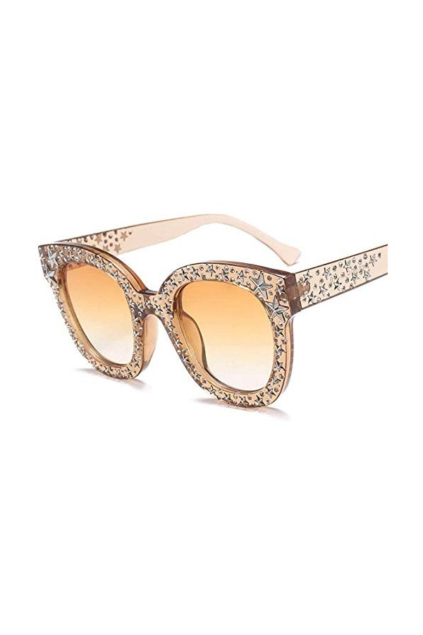 NIUASH Lunettes de Soleil polarisées Lunettes de Soleil Italiennes Femmes Cristal Lunettes de Soleil carrées Miroir rétro Ple