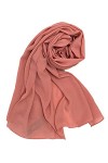 Ayenza Moda Hijab en mousseline de soie unie - Hijab - Écharpe en mousseline de soie, rose corail, L
