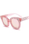 ZYIZEE Lunettes de Soleil Lunettes de Soleil Italiennes Femmes Cristal Lunettes de Soleil carrées Miroir rétro Pleine étoile 