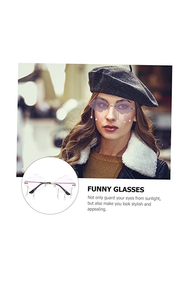 ABOOFAN 5 Pièces Lunettes De Soleil Rose Jouets Vintage Décor Surdimensionné Lunettes Pour Femmes Hommes Jouet Sans Cadre Nua