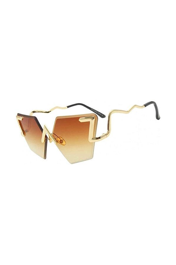 NIUASH Lunettes de Soleil polarisées Mode Lunettes de Soleil Yeux de Chat sans Monture Femmes Lunettes de Soleil dégradé Femm