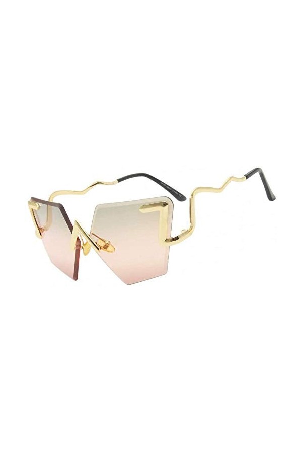 NIUASH Lunettes de Soleil polarisées Mode Lunettes de Soleil Yeux de Chat sans Monture Femmes Lunettes de Soleil dégradé Femm