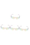 SOIMISS 4 Pièces Des Lunettes De Soleil Lunettes De Fête Rétro Lunettes De Soleil Sans Monture Hommes Lunettes Cosplay Lunett