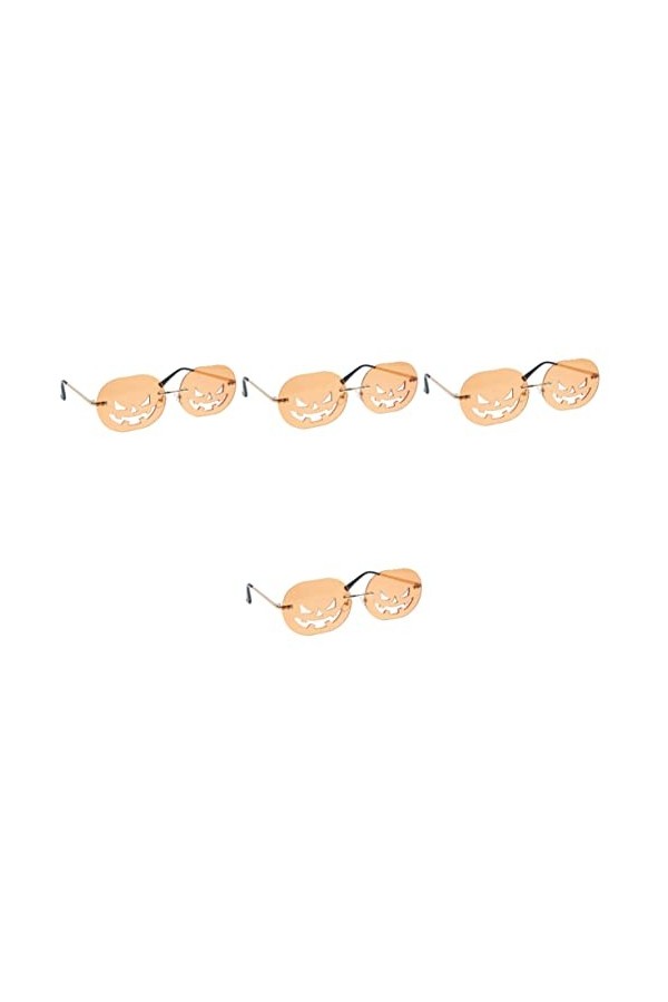 ABOOFAN Lunettes Drôles 4 Paires De Lunettes Citrouille Halloween Sans Cadre Lunettes De Soleil Citrouille Nouveauté Lunettes