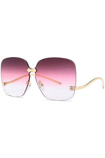 NIUASH Lunettes de Soleil polarisées Lunettes de Soleil carrées surdimensionnées Femmes Marron Rose été Une pièce Lunettes de
