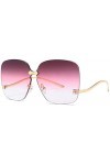 NIUASH Lunettes de Soleil polarisées Lunettes de Soleil carrées surdimensionnées Femmes Marron Rose été Une pièce Lunettes de