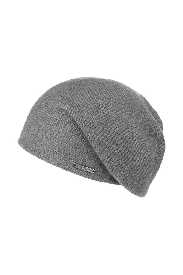 STETSON Bonnet Shirley en Cachemire Femme/Homme - Oversize pour Femme béret Printemps-été - Taille Unique Gris