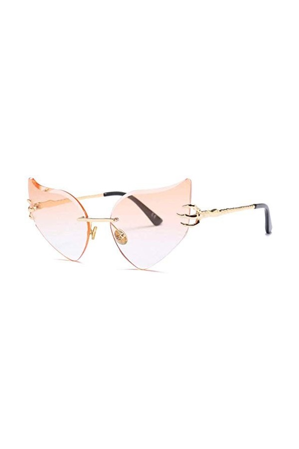 NIUASH Lunettes de Soleil polarisées Lunettes de Soleil Oeil de Chat Femmes Vintage dégradé sans Monture Oeil de Chat Lunette