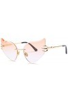 NIUASH Lunettes de Soleil polarisées Lunettes de Soleil Oeil de Chat Femmes Vintage dégradé sans Monture Oeil de Chat Lunette