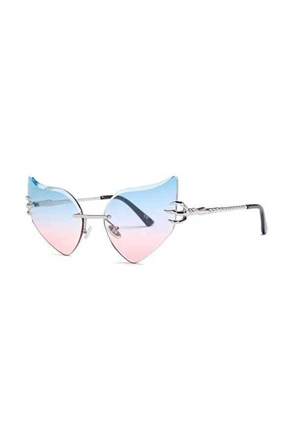 NIUASH Lunettes de Soleil polarisées Lunettes de Soleil Oeil de Chat Femmes Vintage dégradé sans Monture Oeil de Chat Lunette