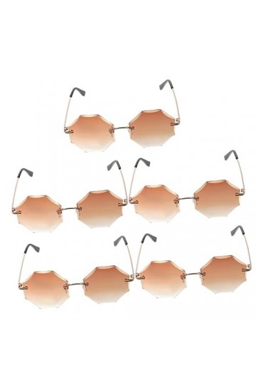 GALPADA 5 Pièces Lunettes De Soleil Sans Monture Lunettes De Soleil De Quai Pour Femmes Lunettes Étoiles Lunettes De Soleil É