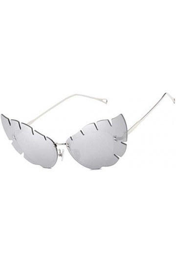 NIUASH Lunettes de Soleil polarisées Lunettes de Soleil Yeux de Chat sans Monture Femmes Vintage Or Marron Lunettes de Soleil