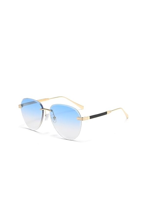 MUTYNE Lunettes de soleil dégradées de luxe rétro femmes hommes nouveau métal incurvé temples lunettes océan sans monture mod