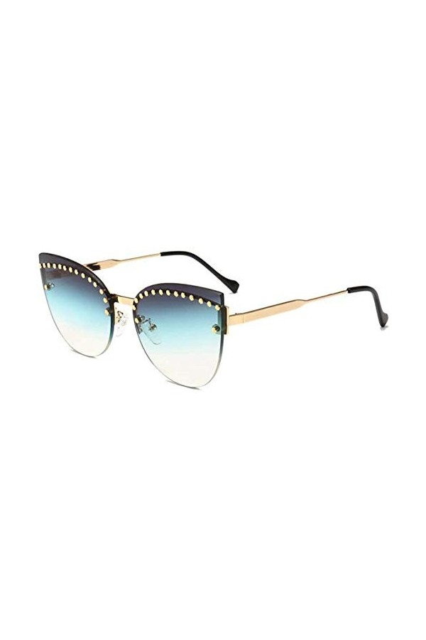 NIUASH Lunettes de Soleil polarisées Lunettes de Soleil Uniques Mode féminine Luxe dégradé Gris Bleu Nuances pour Femmes sans