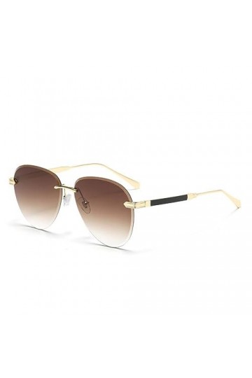 MUTYNE Lunettes de soleil de luxe Pilot Gradient Femmes Hommes Métal Incurvé Temples Lunettes Ocean Rimless Fashion Lunettes 