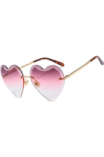NIUASH Lunettes de Soleil polarisées Amour Coeur Lunettes de Soleil Femmes Lunettes sans Monture Femme Coeurs Forme Lunettes 
