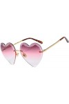 NIUASH Lunettes de Soleil polarisées Amour Coeur Lunettes de Soleil Femmes Lunettes sans Monture Femme Coeurs Forme Lunettes 