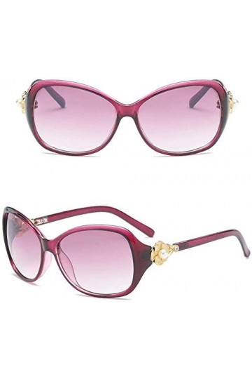 NIUASH Lunettes de Soleil polarisées Classique Luxueux Fleur Perle Lunettes De Soleil Femme Gradual HD Lunettes Lady Vintage 