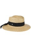 Lierys Chapeau Leghorn avec Nœud Femme - Made in Italy de Plage en Paille dété Ruban Gros Grain Printemps-été - Taille Uniqu