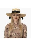 Lierys Chapeau Leghorn avec Nœud Femme - Made in Italy de Plage en Paille dété Ruban Gros Grain Printemps-été - Taille Uniqu
