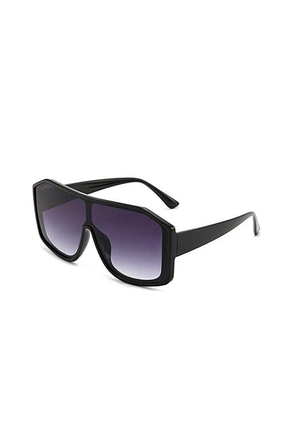 Lunettes de soleil polygone à grande monture for hommes et femmes, tendance, Sport de banlieue, UV400, cadeau Color : E, Siz