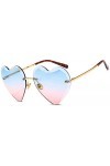 NIUASH Lunettes de Soleil polarisées Amour Coeur Lunettes de Soleil Femmes Lunettes sans Monture Femme Coeurs Forme Lunettes 