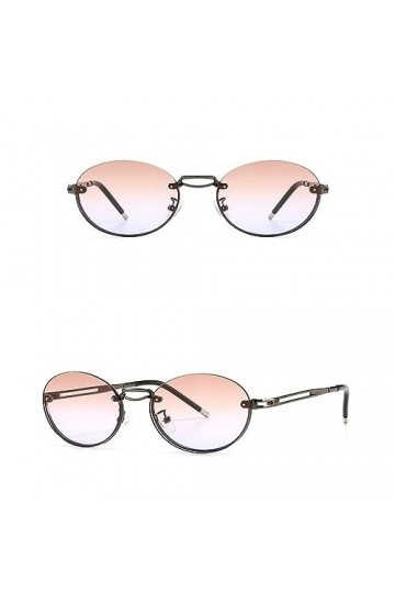 HPIRME Vintage métal cadre ovale lunettes de soleil femmes Punk lunettes de soleil hommes Cool conduite nuances femme UV400, 