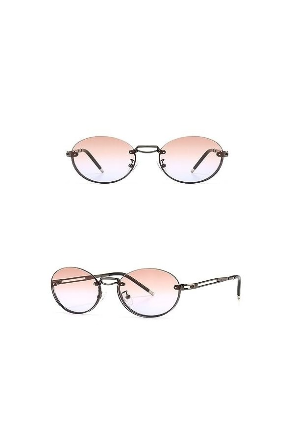 HPIRME Vintage métal cadre ovale lunettes de soleil femmes Punk lunettes de soleil hommes Cool conduite nuances femme UV400,