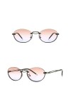 HPIRME Vintage métal cadre ovale lunettes de soleil femmes Punk lunettes de soleil hommes Cool conduite nuances femme UV400, 