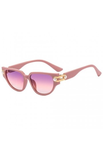 HPIRME Lunettes de Soleil Oeil de Chat Femme Rétro Conduite Ronde Cadre en Métal Lunettes de Soleil pour Femme Miroir UV400,5